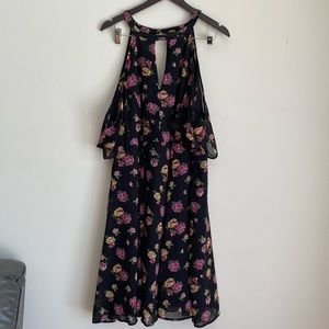 Torrid Cold-Shoulder Black Floral Dress Size 24